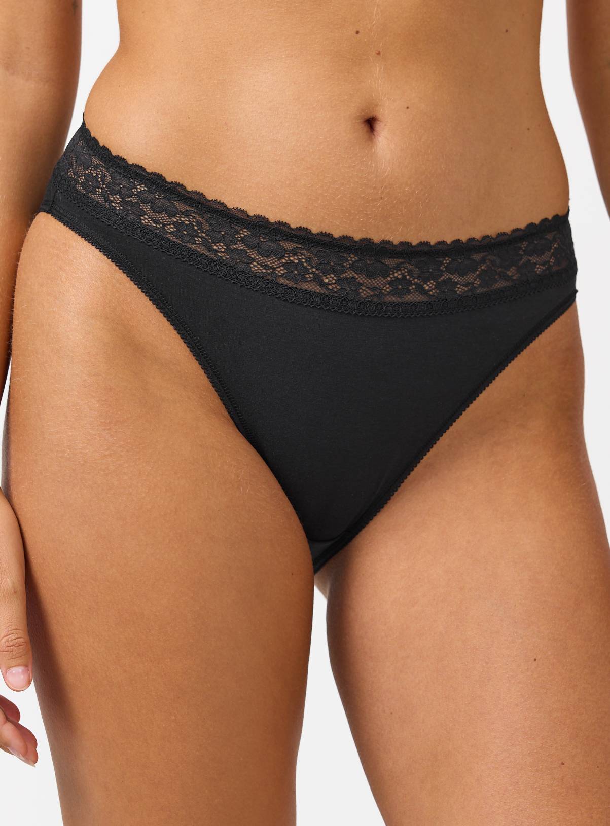 Black, White & Nude Lace High Leg Briefs 5 Pack 12 - Image 2